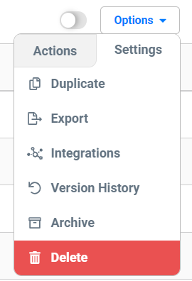 Options-Settings-Integrations