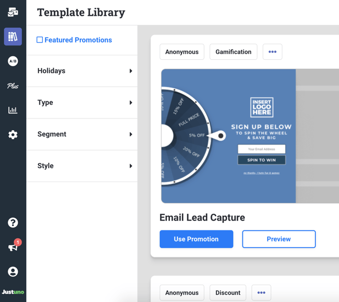Template Library Page