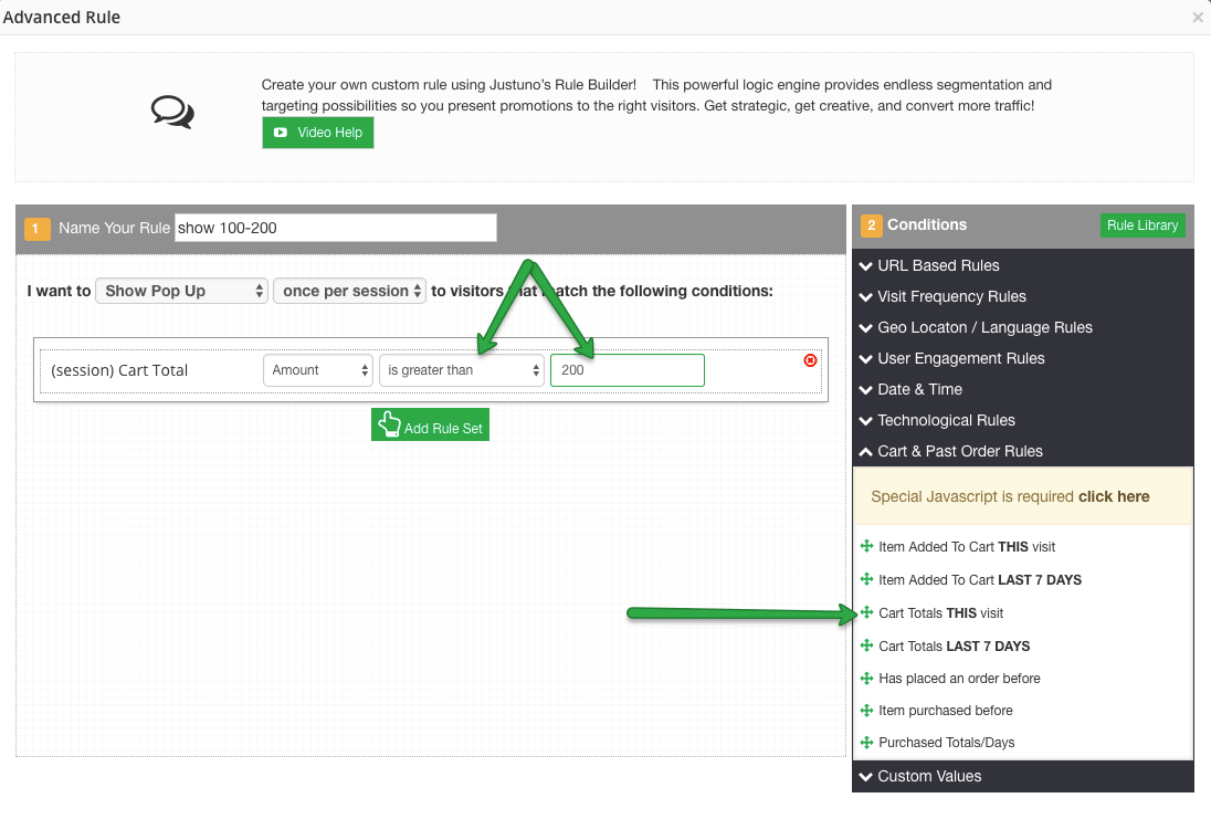 configure advanced rules