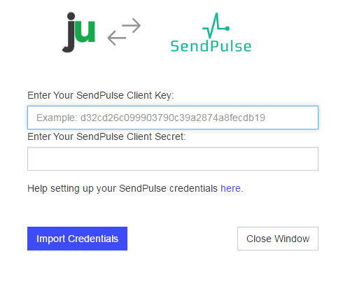 SendPulse Client Key and Client Secret