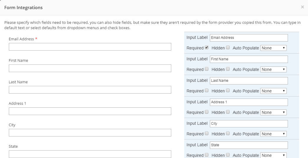 set options