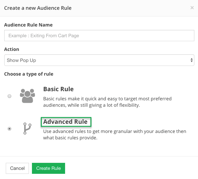 select Advanced Rule