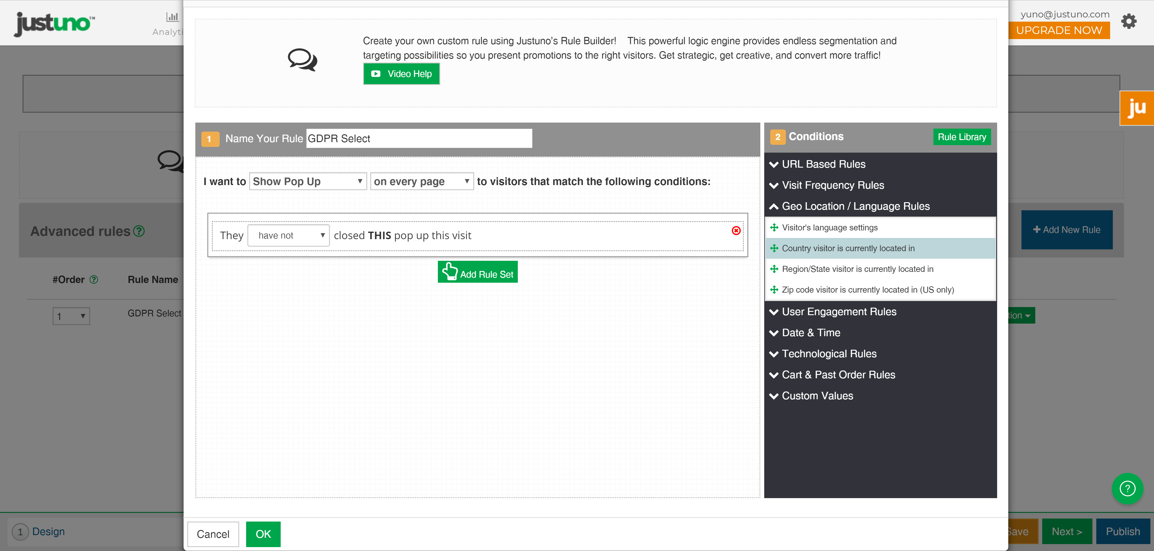 configure conditions