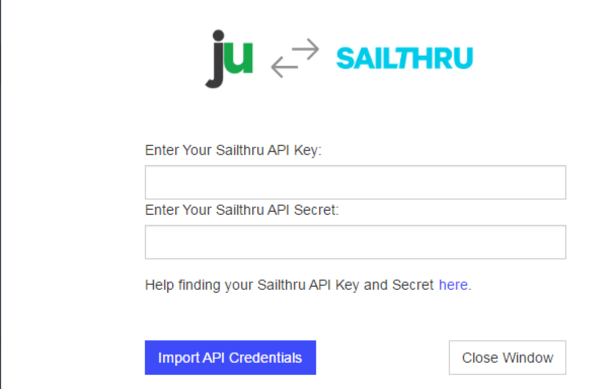 Enter API key and secret