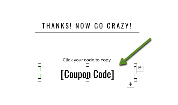 Copy coupon text